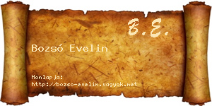 Bozsó Evelin névjegykártya